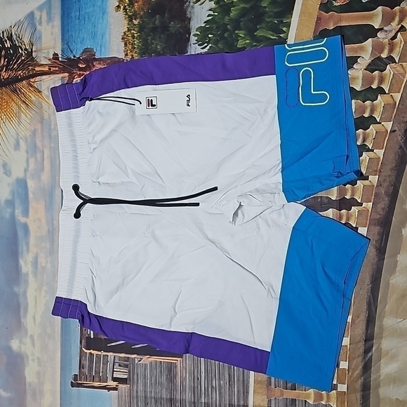 Fila Red White Blue‎ Purple Shorts XL NWT - Picture 1 of 6